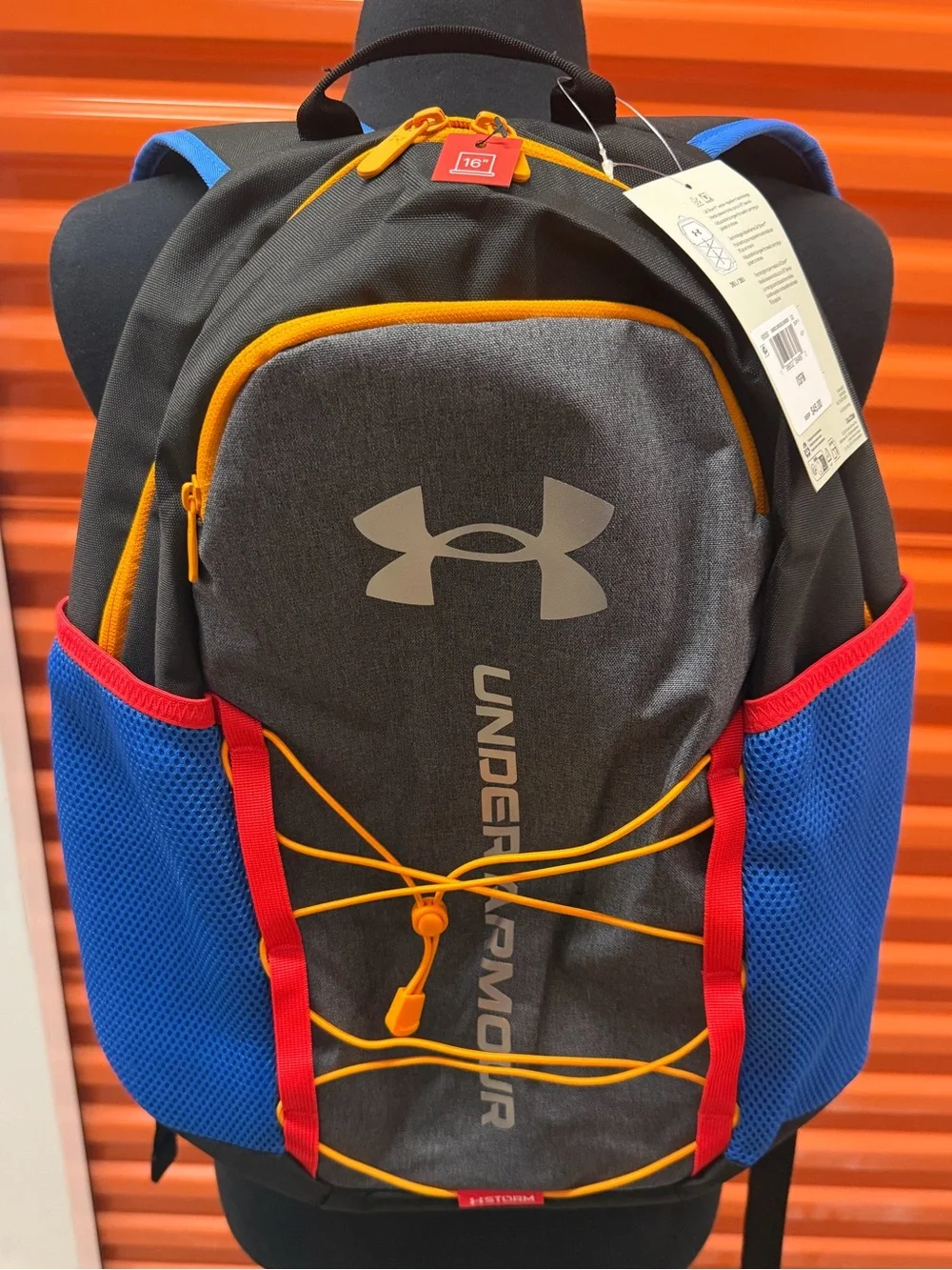 NWT Under Armour The Hustle 6.0 Sport Backpack blue/grey